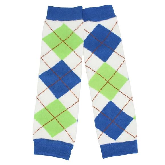 Imagine Baby Leggings Legs Legwarmers Rawrgyle NEW Blue Green Argyle - Picture 1 of 4